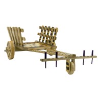Lootkabazaar Hand Crafted Decorative Wooden Bamboo Bulllock Cart For Home Décor (SEHCWBBC021901)